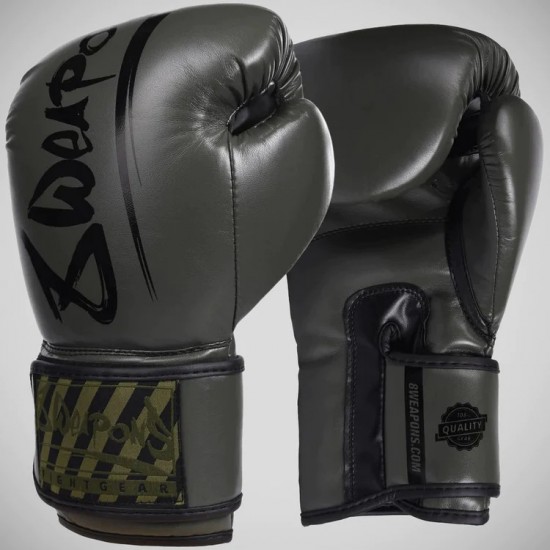 Olive/Black 8 Weapons Unlimited Boxing Gloves Olive/Black 8 Weapons Unlimited Boxing Gloves