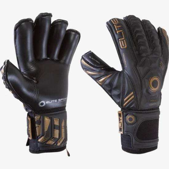 Elite Black Real Goalkeeper Gloves Elite Black Real Goalkeeper Gloves