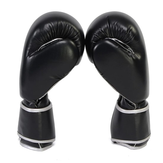 Gel Boxing Kickboxing Punching Bag Gloves-BLK/SILVER Gel Boxing Kickboxing Punching Bag Gloves-BLK/SILVER