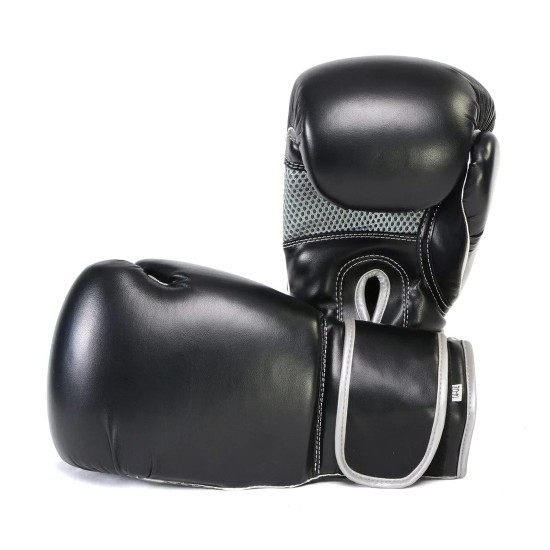 Gel Boxing Kickboxing Punching Bag Gloves-BLK/SILVER KS2242 Gel Boxing Kickboxing Punching Bag Gloves-BLK/SILVER KS2242