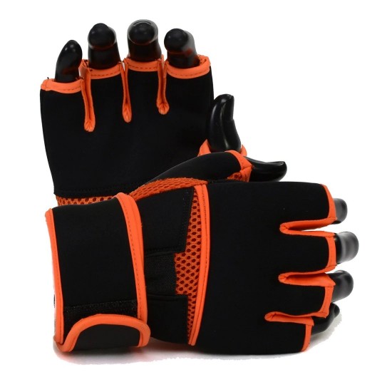 Gel Boxing MMA Kickboxing Cross Training Handwrap Gloves-BLK/ORANGE KS 2406 Gel Boxing MMA Kickboxing Cross Training Handwrap Gloves-BLK/ORANGE KS 2406