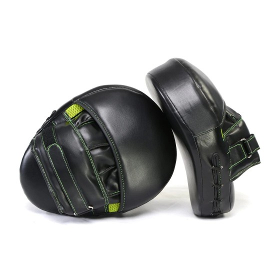 Curved Boxing MMA Punching Mitts-BLK/GREEN KS 2414 Curved Boxing MMA Punching Mitts-BLK/GREEN KS 2414