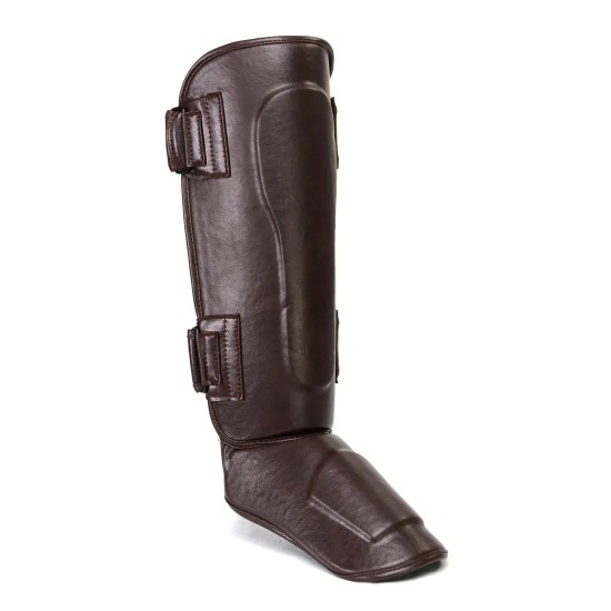 Brown Muay Thai Kickboxing Shin Guards KS 2420 Brown Muay Thai Kickboxing Shin Guards KS 2420