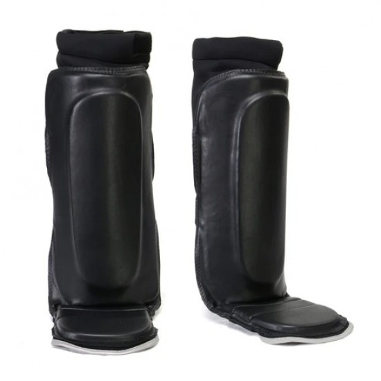 Black and Silver Hybrid Kickboxing MMA Shin Guards KS 2423 Black and Silver Hybrid Kickboxing MMA Shin Guards KS 2423