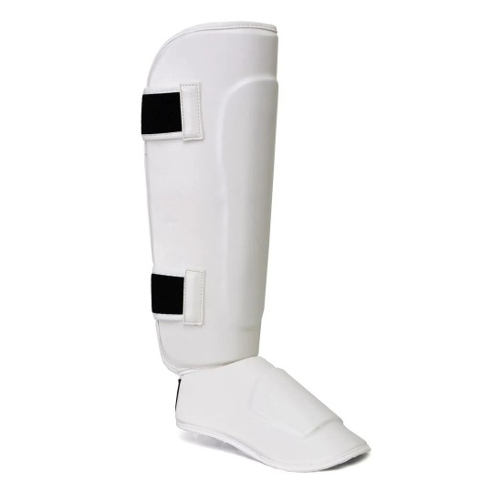 White Muay Thai Kickboxing Shin Guards KS 2424 White Muay Thai Kickboxing Shin Guards KS 2424