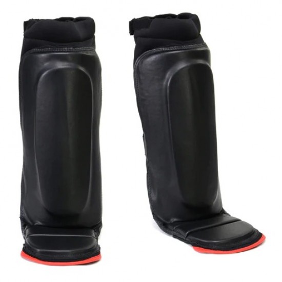 Black and Red Hybrid Kickboxing MMA Shin Guards KS 2425 Black and Red Hybrid Kickboxing MMA Shin Guards KS 2425