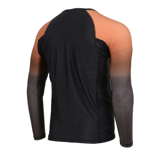 Men's Black and Brown Long Sleeve Compression Rash Guard Men's Black and Brown Long Sleeve Compression Rash Guard
