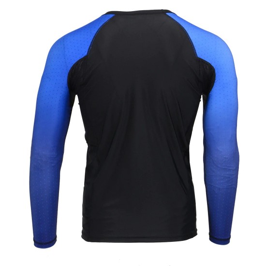Men's Black and Blue Long Sleeve Compression Rash Guard Athletic Shirt- MMA, BJJ, Wrestling, Cross Training Men's Black and Blue Long Sleeve Compression Rash Guard Athletic Shirt- MMA, BJJ, Wrestling, Cross Training