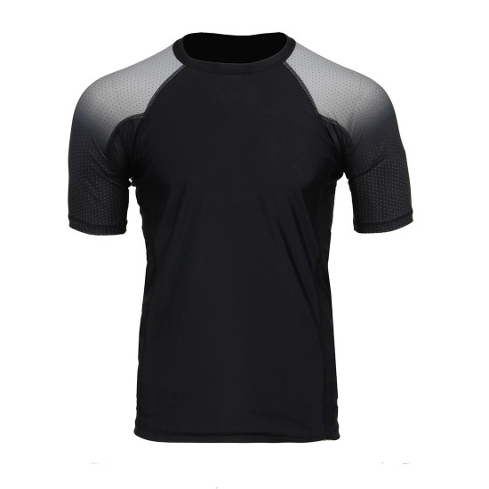 Men's Black and Grey Short Sleeve Compression Rash Guard Athletic Shirt- MMA, BJJ, Wrestling, Cross Training Men's Black and Grey Short Sleeve Compression Rash Guard Athletic Shirt- MMA, BJJ, Wrestling, Cross Training