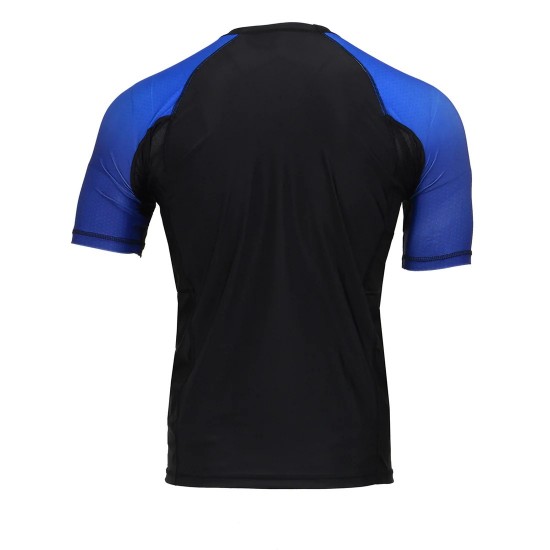 Men's Black and Blue Short Sleeve Compression Rash Guard Athletic Shirt- MMA, BJJ, Wrestling, Cross Training Men's Black and Blue Short Sleeve Compression Rash Guard Athletic Shirt- MMA, BJJ, Wrestling, Cross Training