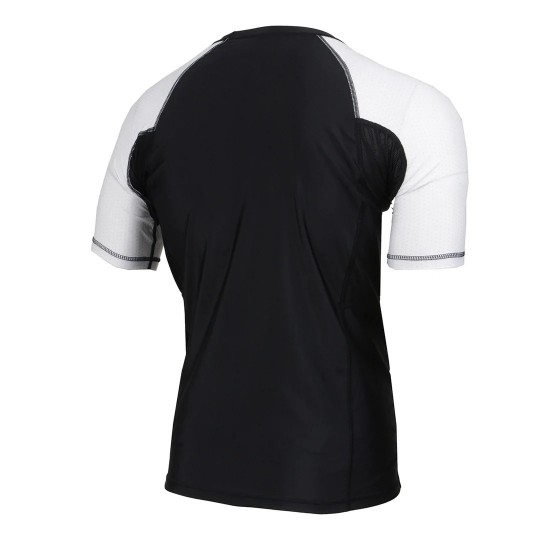 Men's Black and White Short Sleeve Compression Rash Guard Athletic Shirt- MMA, BJJ, Wrestling, Cross Training Men's Black and White Short Sleeve Compression Rash Guard Athletic Shirt- MMA, BJJ, Wrestling, Cross Training