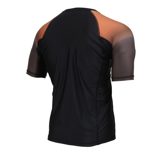 Men's Black and Brown Short Sleeve Compression Rash Guard Athletic Shirt- MMA, BJJ, Wrestling, Cross Training Men's Black and Brown Short Sleeve Compression Rash Guard Athletic Shirt- MMA, BJJ, Wrestling, Cross Training
