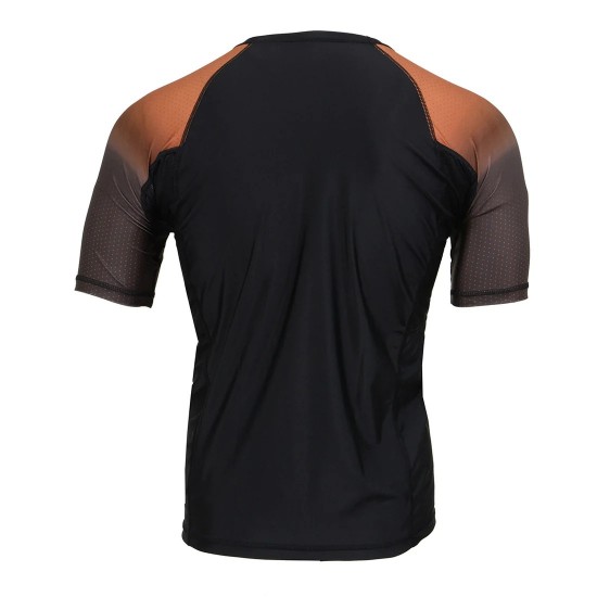 Men's Black and Brown Short Sleeve Compression Rash Guard Athletic Shirt- MMA, BJJ, Wrestling, Cross Training Men's Black and Brown Short Sleeve Compression Rash Guard Athletic Shirt- MMA, BJJ, Wrestling, Cross Training
