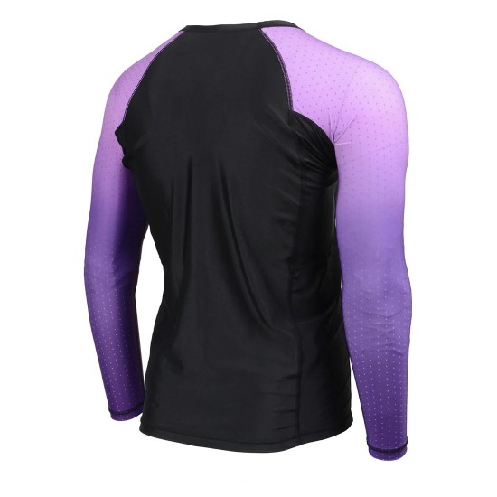 Men's Black and Purple Long Sleeve Compression Rash Guard Athletic Shirt- MMA, BJJ, Wrestling, Cross Training Men's Black and Purple Long Sleeve Compression Rash Guard Athletic Shirt- MMA, BJJ, Wrestling, Cross Training