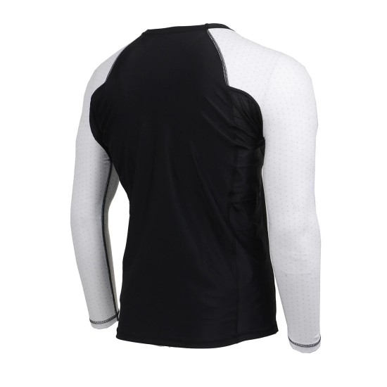 Men's Black and White Long Sleeve Compression Rash Guard Athletic Shirt- MMA, BJJ, Wrestling, Cross Training Men's Black and White Long Sleeve Compression Rash Guard Athletic Shirt- MMA, BJJ, Wrestling, Cross Training