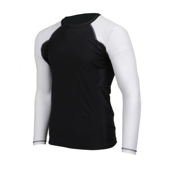 Men's Black and White Long Sleeve Compression Rash Guard Athletic Shirt- MMA, BJJ, Wrestling, Cross Training Men's Black and White Long Sleeve Compression Rash Guard Athletic Shirt- MMA, BJJ, Wrestling, Cross Training