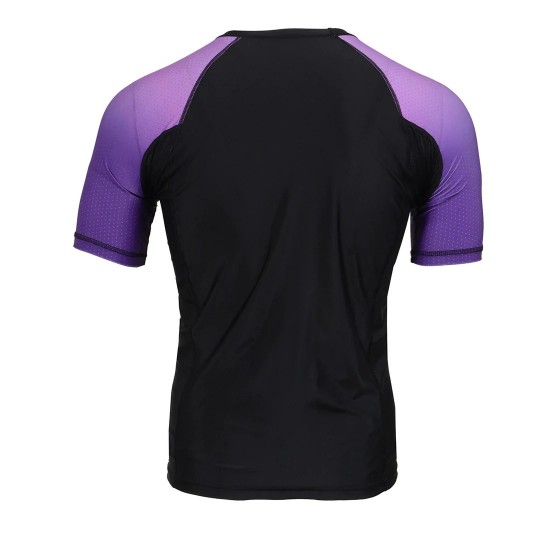 Men's Black and Purple Short Sleeve Compression Rash Guard Athletic Shirt- MMA, BJJ, Wrestling, Cross Training Men's Black and Purple Short Sleeve Compression Rash Guard Athletic Shirt- MMA, BJJ, Wrestling, Cross Training