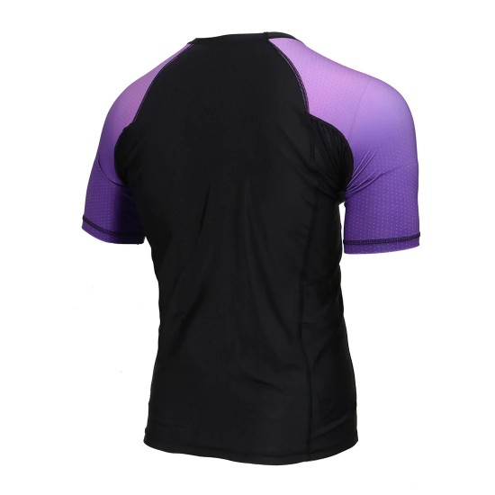 Men's Black and Purple Short Sleeve Compression Rash Guard Athletic Shirt- MMA, BJJ, Wrestling, Cross Training Men's Black and Purple Short Sleeve Compression Rash Guard Athletic Shirt- MMA, BJJ, Wrestling, Cross Training