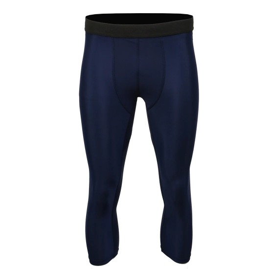 Men's Blue 3/4 Length Compression Base Layer Workout Pants Jiu Jitsu Spats Tights Men's Blue 3/4 Length Compression Base Layer Workout Pants Jiu Jitsu Spats Tights