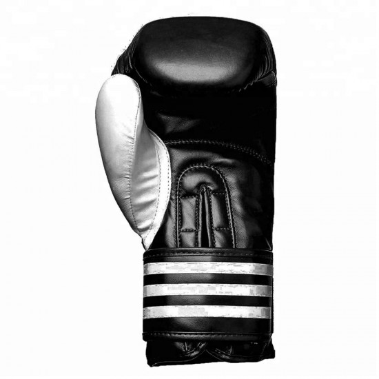 BLACK AND WHITE lEATHER bOXNG Gloves BLACK AND WHITE lEATHER bOXNG Gloves
