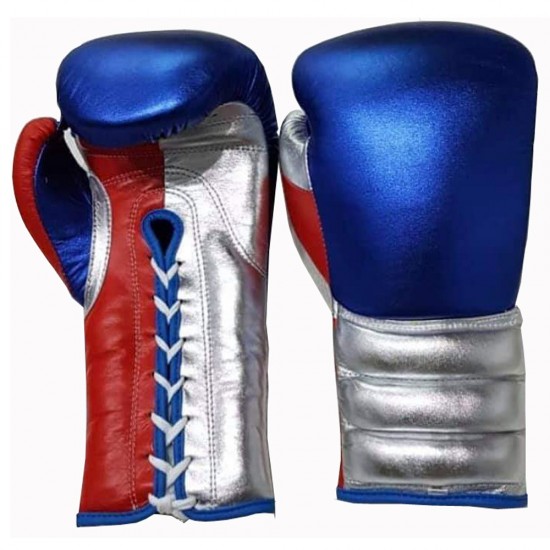 Blue and White Leather Boxing Gloves Blue and White Leather Boxing Gloves