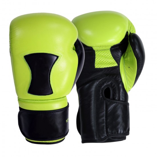 GREEN AND BLACK LEATHER BOXING GLOVES GREEN AND BLACK LEATHER BOXING GLOVES