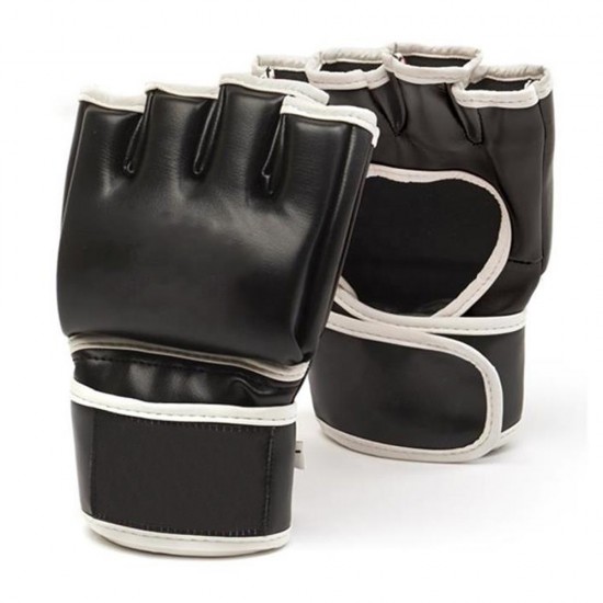 Black White Half Finger Boxing Gloves Black White Half Finger Boxing Gloves