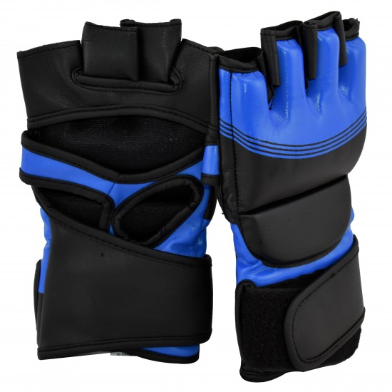 Blue And Black Leather MMA Boxing Gloves Blue And Black Leather MMA Boxing Gloves