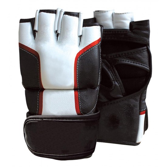Black And White Half Finger MMA Boxing Gloves KS 4401 Black And White Half Finger MMA Boxing Gloves KS 4401