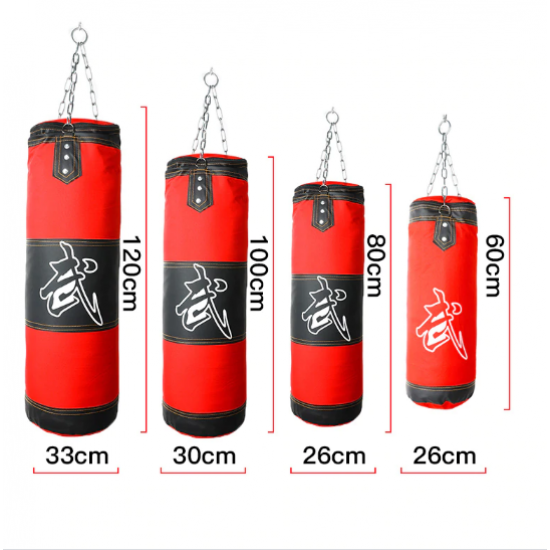 RED AND BLACK LEATHER PUNCHING BAG