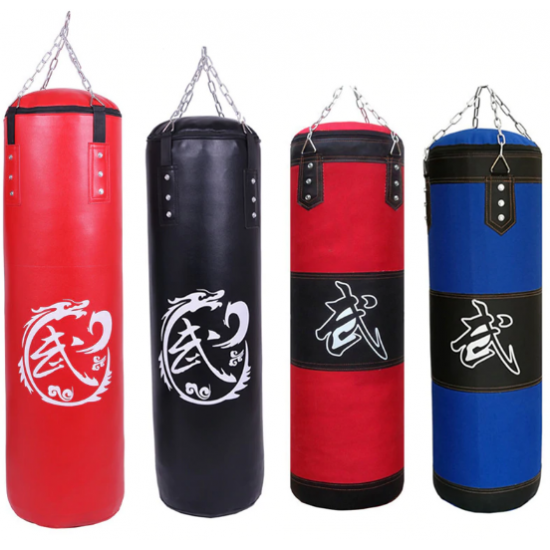 Black Red Blue Leather Pounching Bag