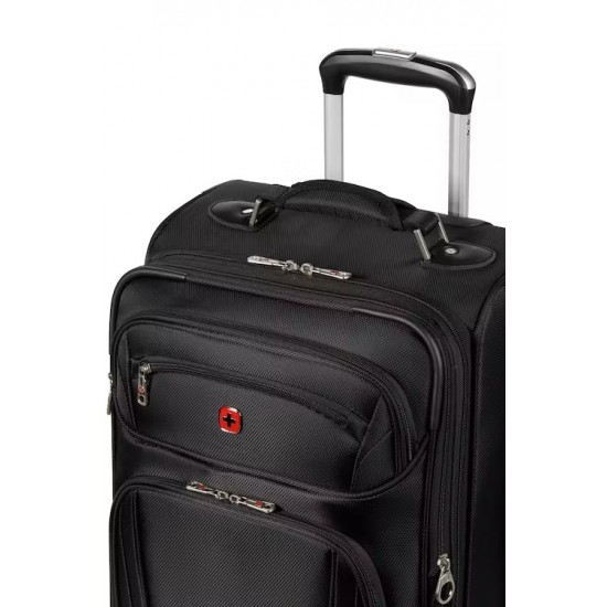 Expandable Laptop Carry On Spinner Luggage - Black Expandable Laptop Carry On Spinner Luggage - Black