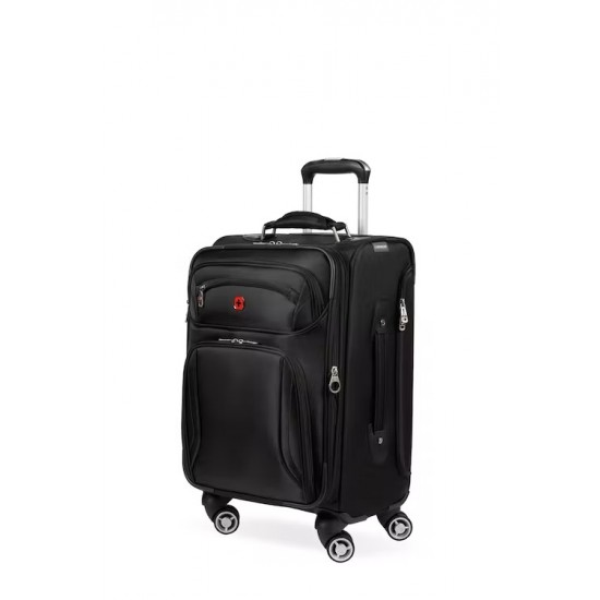 Expandable Laptop Carry On Spinner Luggage - Black Expandable Laptop Carry On Spinner Luggage - Black