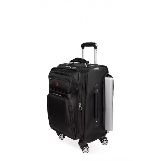 Expandable Laptop Carry On Spinner Luggage - Black Expandable Laptop Carry On Spinner Luggage - Black