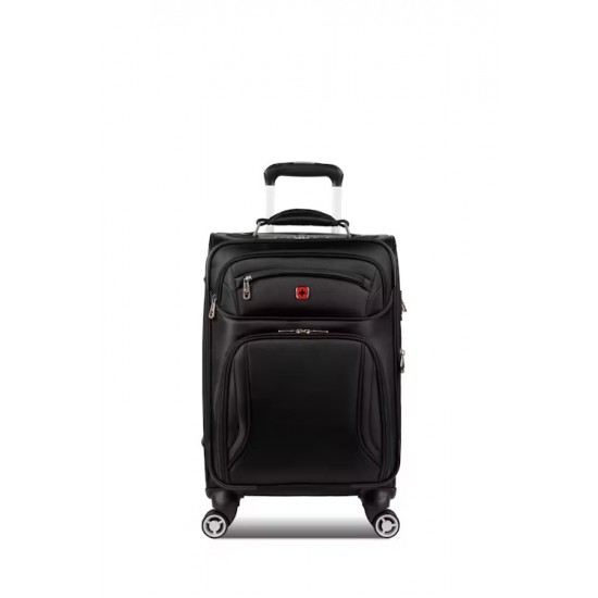 Expandable Laptop Carry On Spinner Luggage - Black Expandable Laptop Carry On Spinner Luggage - Black
