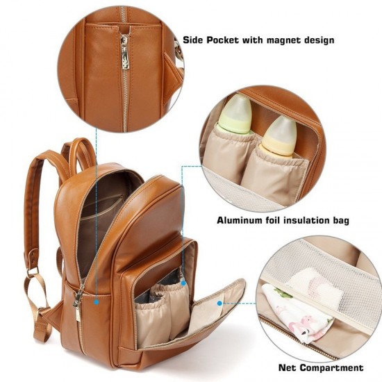 Large Capacity Mommy Leather Backpack Diaper Bag Large Capacity Mommy Leather Backpack Diaper Bag
