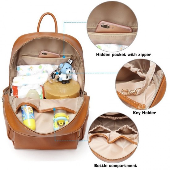 Large Capacity Mommy Leather Backpack Diaper Bag Large Capacity Mommy Leather Backpack Diaper Bag