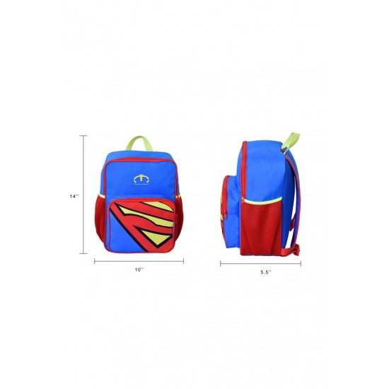 Superman School Bags For Kids with Detachable Pencil Case Pocket - Blue Superman School Bags For Kids with Detachable Pencil Case Pocket - Blue