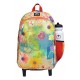 3 IN 1 MULTICOLOR FLOWER SCHOOL TROLLEY BAG [TROLLEY BAG + LUNCH BOX + GEOMETRY POUCH]- CLASS 8 to 10