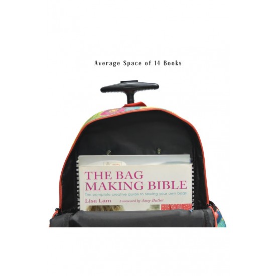 3 IN 1 MULTICOLOR FLOWER SCHOOL TROLLEY BAG [TROLLEY BAG + LUNCH BOX + GEOMETRY POUCH]- CLASS 8 to 10