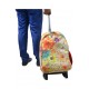 3 IN 1 MULTICOLOR FLOWER SCHOOL TROLLEY BAG [TROLLEY BAG + LUNCH BOX + GEOMETRY POUCH]- CLASS 8 to 10