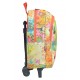 3 IN 1 MULTICOLOR FLOWER SCHOOL TROLLEY BAG [TROLLEY BAG + LUNCH BOX + GEOMETRY POUCH]- CLASS 8 to 10