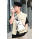 4.6 L Backpack Trendy Stylish Earphone USB Port Chest Crossbody Spacious Travel College (White) 4.6 L Backpack Trendy Stylish Earphone USB Port Chest Crossbody Spacious Travel College (White)