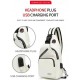 4.6 L Backpack Trendy Stylish Earphone USB Port Chest Crossbody Spacious Travel College (White) 4.6 L Backpack Trendy Stylish Earphone USB Port Chest Crossbody Spacious Travel College (White)