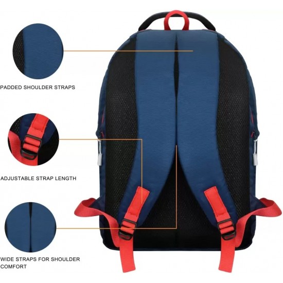 Medium 27 L Backpack Unisex Designer 15.6 Waterproof Laptop Backpack (Red, Blue, White) Medium 27 L Backpack Unisex Designer 15.6 Waterproof Laptop Backpack (Red, Blue, White)