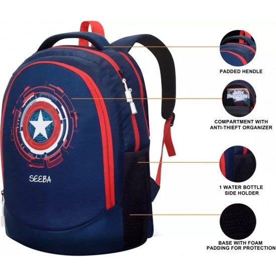 Medium 27 L Backpack Unisex Designer 15.6 Waterproof Laptop Backpack (Red, Blue, White) Medium 27 L Backpack Unisex Designer 15.6 Waterproof Laptop Backpack (Red, Blue, White)