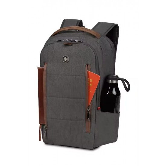 Wenger City Upgrade 16" Laptop Backpack / Crossbody Day Bag Combo - Gray/Brown Wenger City Upgrade 16" Laptop Backpack / Crossbody Day Bag Combo - Gray/Brown
