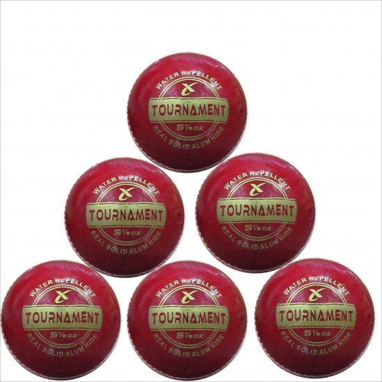 Tournament Red Cricket Ball 6 Balls Set Tournament Red Cricket Ball 6 Balls Set