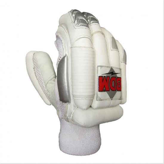 BDM Admiral Super Test Or All White Batting Gloves White BDM Admiral Super Test Or All White Batting Gloves White