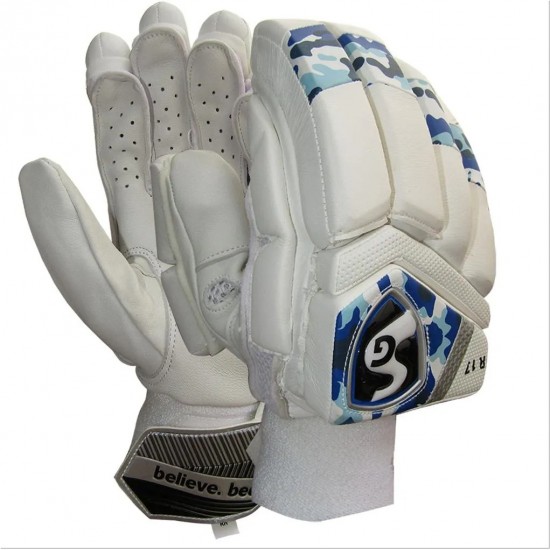 SG R17 Cricket Batting Gloves White and Blue RH SG R17 Cricket Batting Gloves White and Blue RH